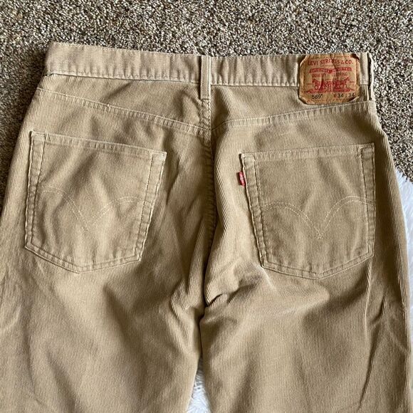 Levi’s 569 Vintage Corduroy Pants Loose Straight Fit Tan Y2K Mens Size 34x34 - Picture 4 of 9